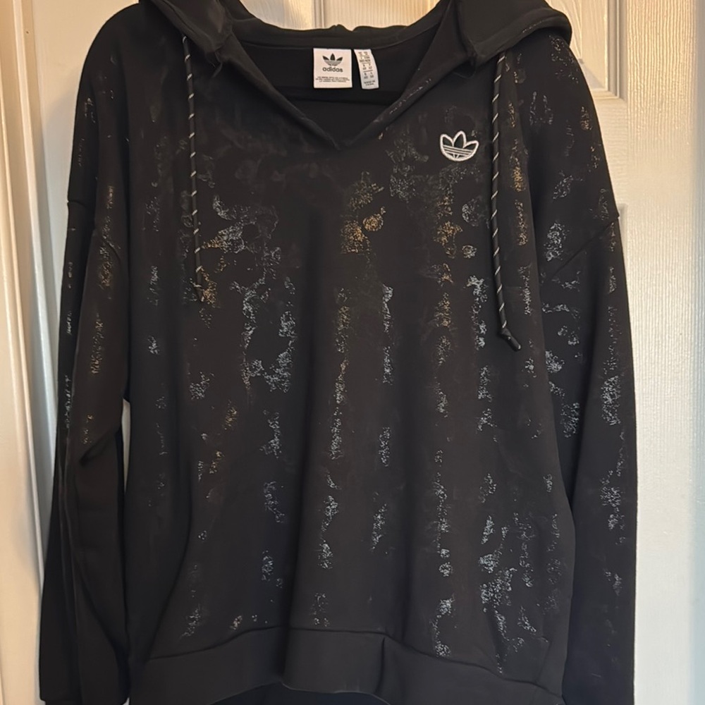 Adidas Black Hoodie with Metallic Details